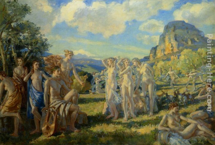 Wilfred Gabriel de Glehn The Poet Accompanied by Some of the Muses Finds Inspiration in Nature